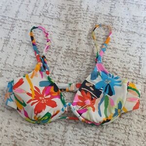 Colorful Floral Bikini Top